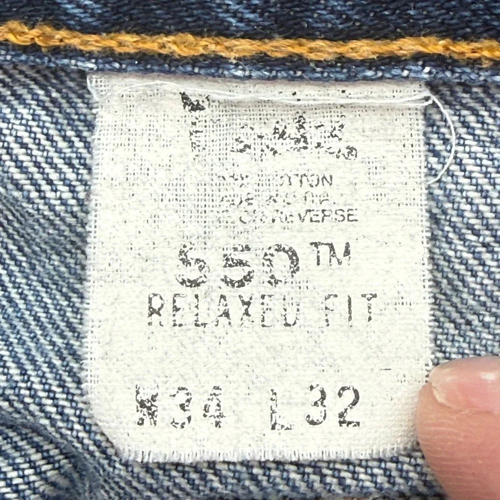 Levi's 550‎ Jeans Mens 34x32 Blue Relaxed Fit Tapered Leg Medium Wash Vintage